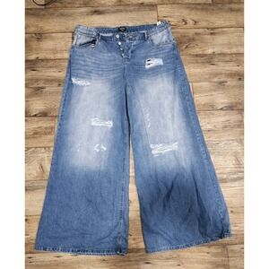 Ultra Wide Leg Y2K Jeans 40 x 33 Baggy Skater JNCO Style 17" Opening Distressed